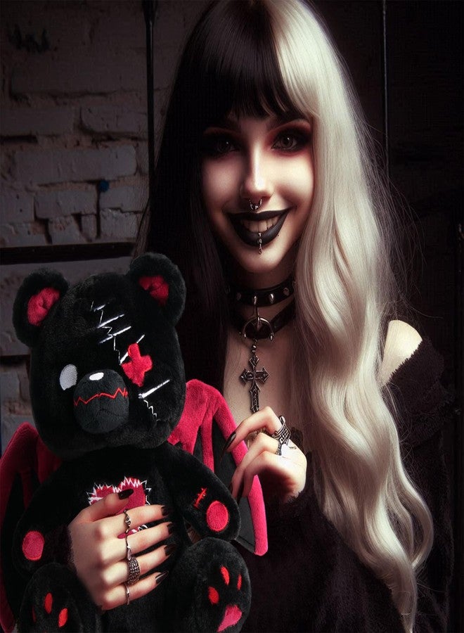 PHITECUS Emo Gothic Bear Plush with Wings - Cute Creepy Plushie, Perfect Anxiety Stuffed Animal Gift for Teens and Adults (Ghotic Bear Plushie) - Image 4